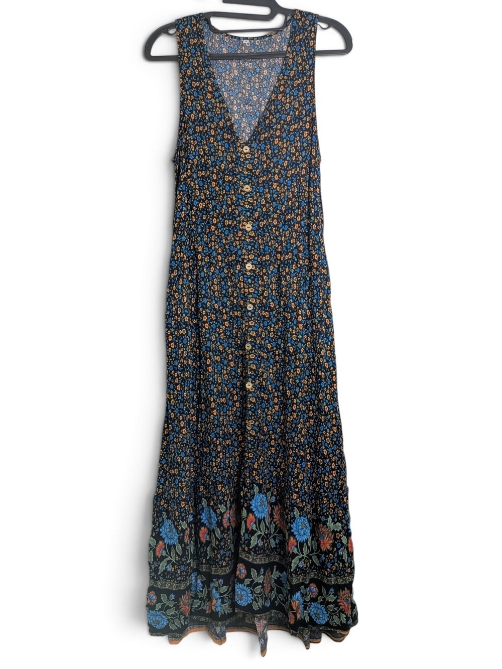 Bundle Only - Sleeveless Floral Maxi Dress With Pockets